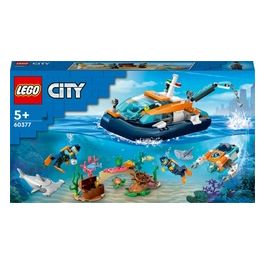 LEGO City 60377 Batiscafo Artico, Barca Giocattolo con Mini-Sottomarino e Animali Marini: Squalo, Granchio, Tartaruga e Manta