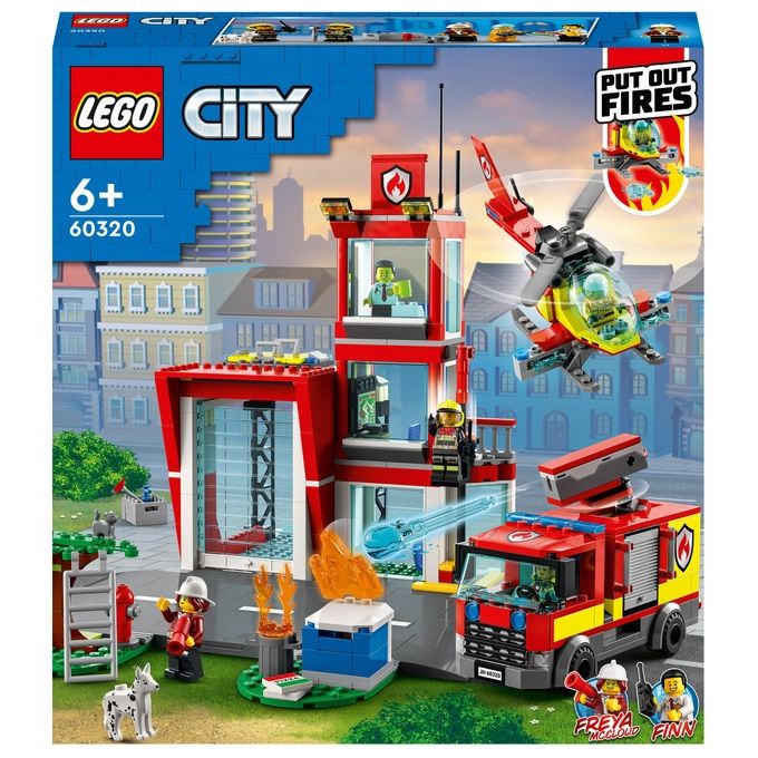 LEGO City Fire Caserma dei Pompieri con Camion ed Elicottero Giocattolo e Garage