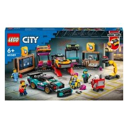 LEGO City 60389 Garage Auto Personalizzato con 2 Macchine Giocattolo Personalizzabili, Officina e 4 Minifigure, Idea Regalo