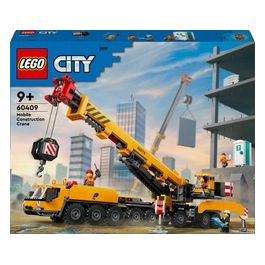 LEGO City Gru da Cantiere Mobile Gialla Giochi Creativi per Bambini e Bambine da 9 Anni con Veicolo Giocattolo da Cantiere con Funzioni Realistiche e 4 Minifigure Idea Regalo Divertente 60409