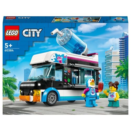 LEGO City 60384 Il Furgoncino delle Granite del Pinguino, Camion Giocattolo con Minifigure, Idea Regalo per Bambini e Bambine
