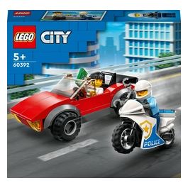 LEGO City 60392 Inseguimento sulla Moto della Polizia Giocattolo con Modelli di Auto e 2 Minifigure, Giochi per Bambini 5+