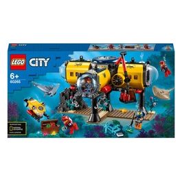 LEGO 60265 City Base per Esplorazioni Oceaniche, Sottomarino Giocattolo, Animali Marini Squalo e Manta, Giochi per Bambini dai 6 Anni in su