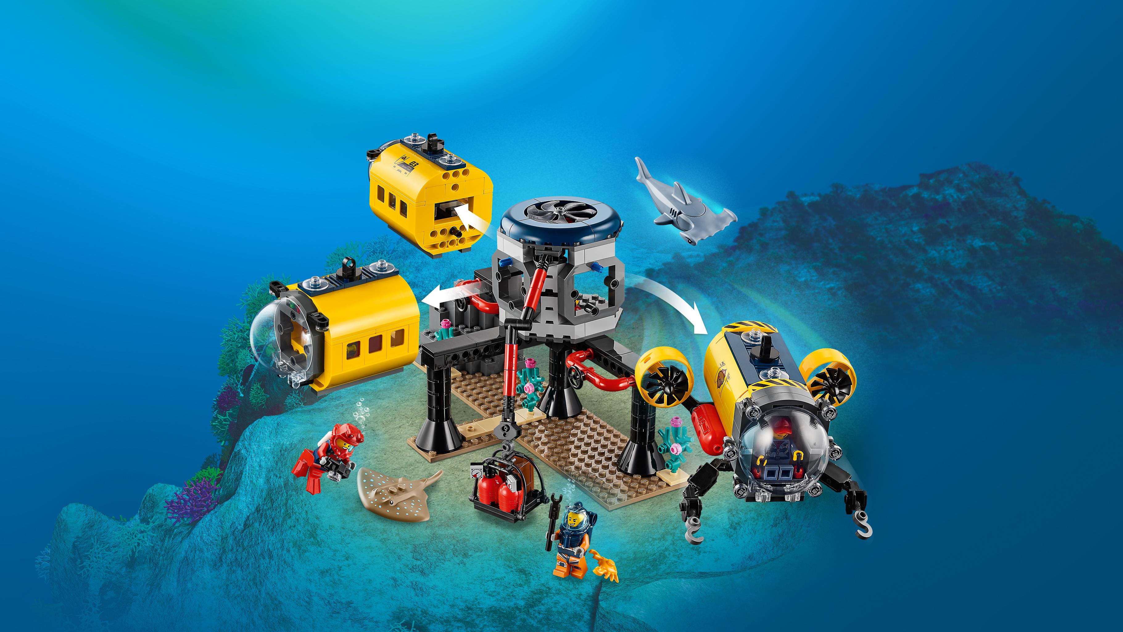 LEGO City Oceans Base Per Esplorazioni Oceaniche, Con Sottomarino