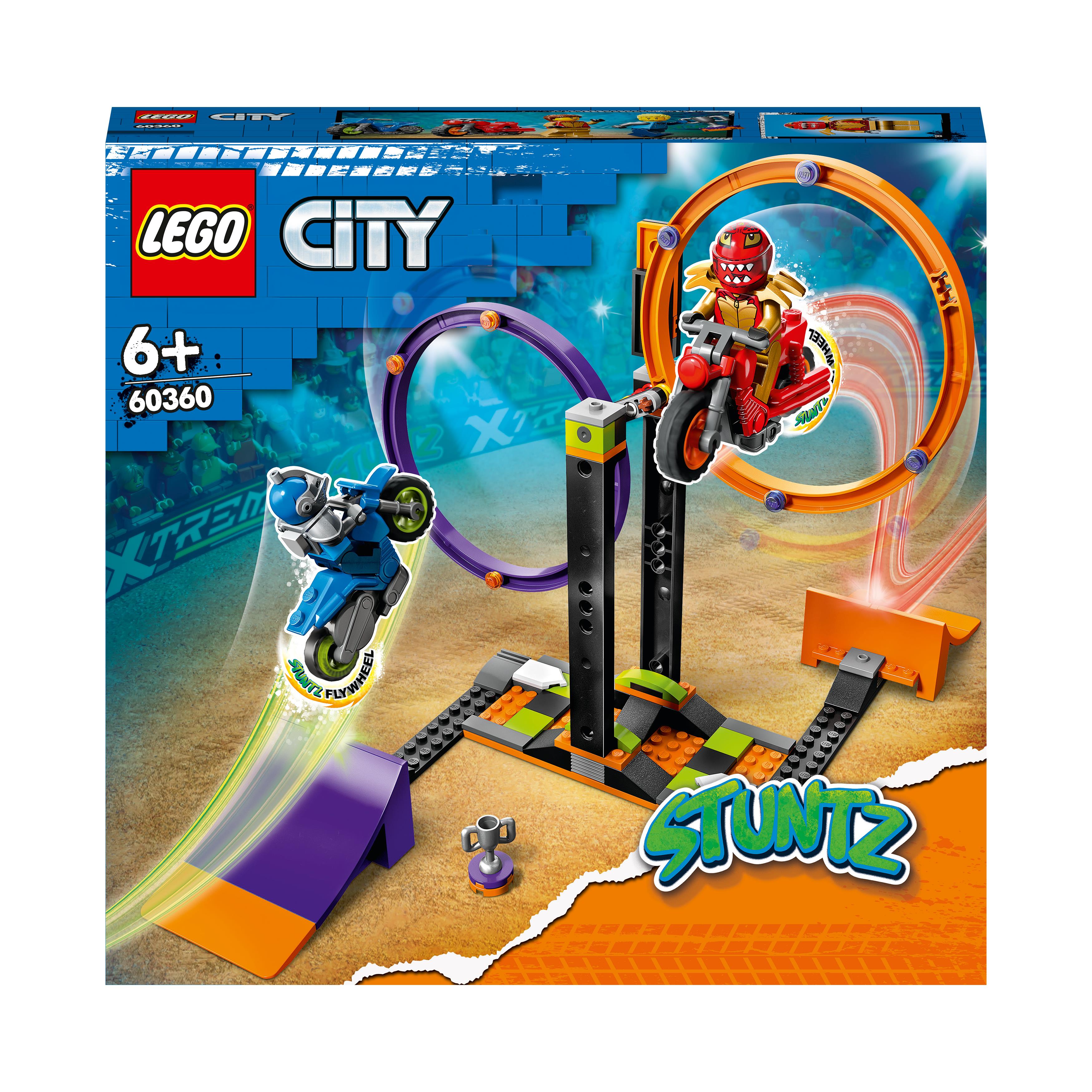 LEGO 60341 City Stuntz Sfida Acrobatica KO, Moto Giocattolo Carica e Vai  con Minifigure, Giochi per Bambini e Bambine dai 5 Anni in su, Idea Regalo  : : Giochi e giocattoli