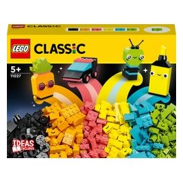 LEGO Classic 11027 Divertimento Creativo - Neon, Costruzioni in Mattoncini con Macchina Giocattolo, Giochi per Bambini 5+