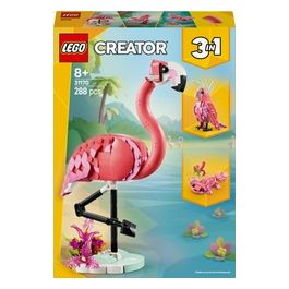 Creator 3 in 1 Animali Selvatici: Fenicottero Rosa Giocattolo - Si Trasforma in Uccello Cacatua o in Axolotl - Animali da Costruire per Bambini e Bambine da 8 Anni - Regalo di Compleanno 31170