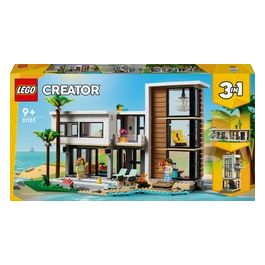 LEGO Creator 3 in 1 Casa Moderna Modellino da Costruire di Casa da Spiaggia Trasformabile in Edificio Urbano a 3 Piani o Baita Giochi per Bambini e Bambine da 9 Anni Idea Regalo di Compleanno 31153