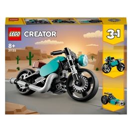 LEGO Creator 31135 Motocicletta Vintage, Set 3 in 1 con Moto Giocattolo, Road Bike e Dragster, Giochi Creativi per Bambini