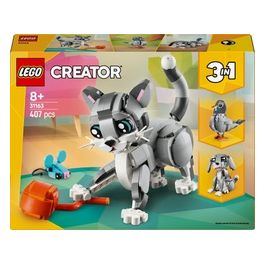 Creator 3 in 1 Gatto Giocoso Giocattolo - Si Trasforma in Piccione o in Cane - Animali da Costruire per Bambine Bambini Ragazze e Ragazzi da 8 Anni - Idea Regalo di Compleanno Creativa - 31163