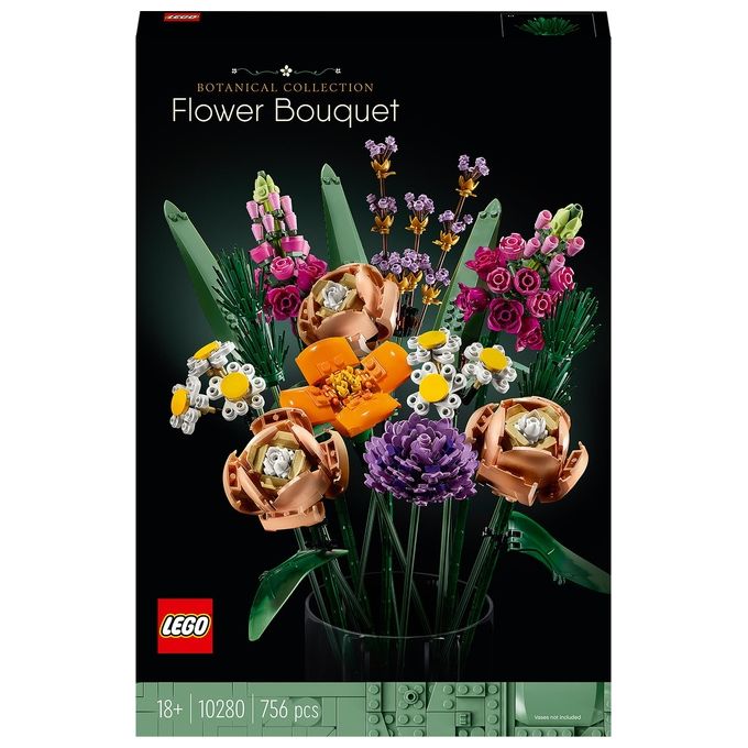 LEGO Icons 10280 Bouquet di Fiori, Piante Artificiali, Costruzione in Mattoncini, Decorazioni Casa, Hobby Creativi per Adulti