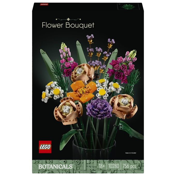 LEGO Icons 10280 Bouquet di Fiori, Piante Artificiali, Costruzione in Mattoncini, Decorazioni Casa, Hobby Creativi per Adulti