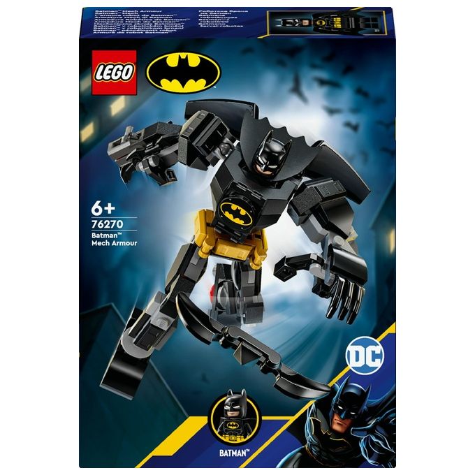 Image of LEGO DC Armatura Mech di Batman Action Figure Giocattolo da Costruire Robot Snodabile da Collezione con Minifigure e Batarang Giochi Creativi per Bambini e Bambine da 6 Anni Piccolo Regalo 76270