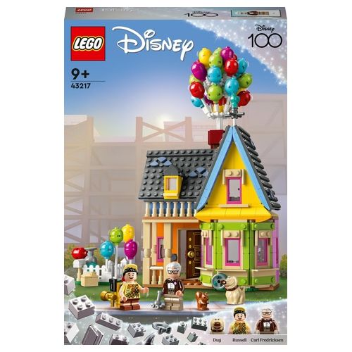 LEGO Disney e Pixar 43217 Casa di “Up”, Modellino con Palloncini e Figure di Carl, Russell e Dug, Set Disney 100° Anniversario