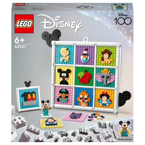 LEGO Disney 43221 100 Anni di Icone Disney, Set Arti e Mestieri con Personaggi, 72 Mosaici da Creare e Minifigure di Topolino