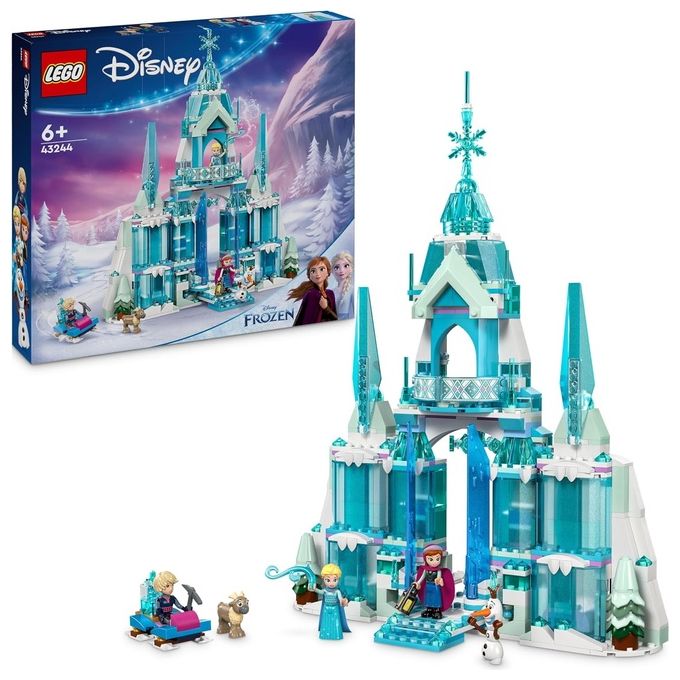 LEGO Disney Il Palazzo di Ghiaccio di Elsa Modellino da Costruire di Castello Giocattolo di Frozen con 4 Personaggi e 1 Renna Giochi di Fantasia per B