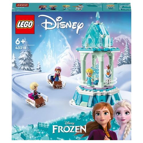 LEGO Disney Frozen 43218 La Giostra Magica di Anna ed Elsa Ispirato al Castello di Frozen con Micro Bambolina della Principessa