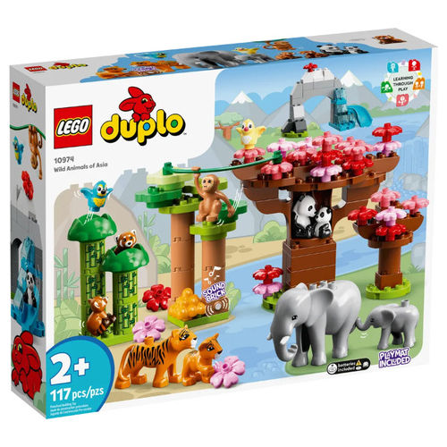 LEGO Duplo Animali dell'Asia Giochi Educativi per Bambini con 11 Figure di Animali e Mattoncino con Suoni Realistici