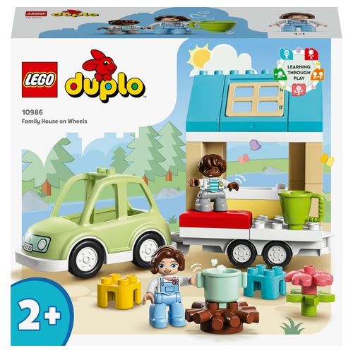 LEGO DUPLO Town 10986 Casa su Ruote, Set da Campeggio con Mattoncini Grandi, Macchina Giocattolo per Bambini dai 2 Anni
