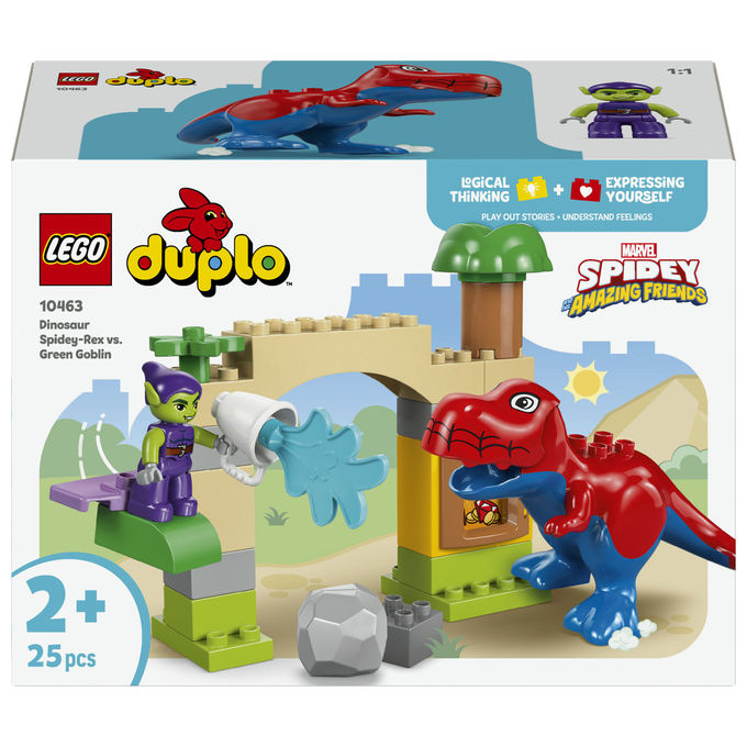 Lego, Dinosauro Spidey-Rex vs. Goblin Duplo, Set Costruzioni Marvel, 25 Pezzi