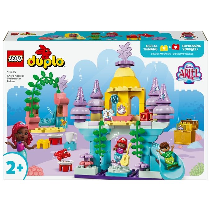 Image of LEGO DUPLO Disney Il Magico Palazzo Sottomarino di Ariel Giochi Educativi per Bambine e Bambini da 2 Anni Castello Giocattolo della Sirenetta da Costruire e Ricostruire con Personaggi 10435