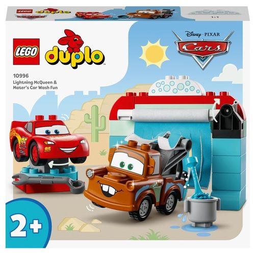 LEGO DUPLO | Disney Pixar Cars 10996 Divertimento all'Autolavaggio con Saetta McQueen e Cricchetto, Macchine Giocattolo per Bambini