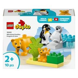 DUPLO Famiglie di Animali: Pinguini e Leoni Giochi di Fantasia Educativi per Bambini e Bambine da 2 Anni in su Giocattolo Creativo per la Cura dei Cuccioli Idea Regalo d'Avventura 10442