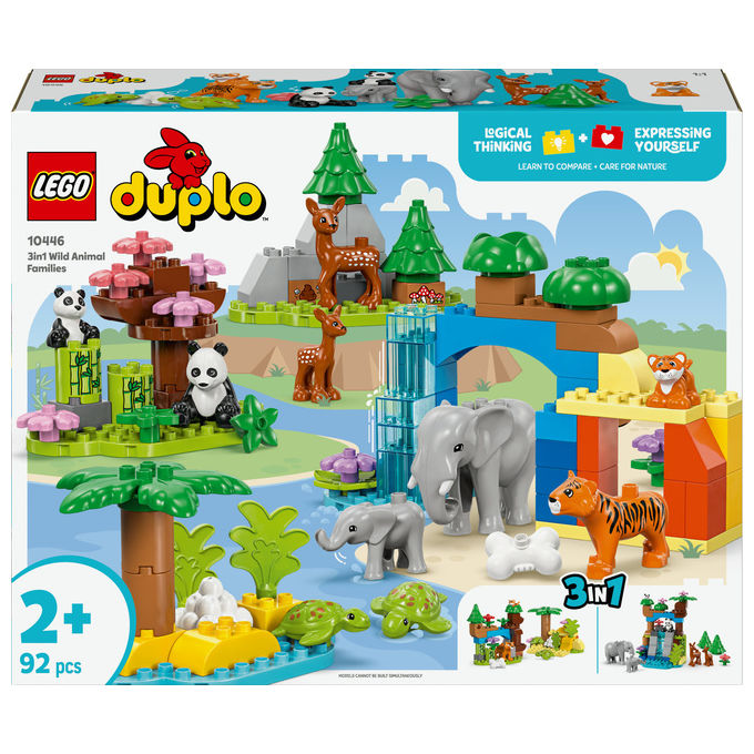 Lego Duplo Famiglie di Animali 3 in 1, Set costruzioni per bambini 2+ anni