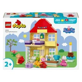 LEGO DUPLO La Casa del Compleanno di Peppa Pig Giochi Creativi per Bambine e Bambini da 2 Anni in su con 3 Personaggi Orsacchiotto Giocattolo e Torta di Compleanno Playset Educativo 10433