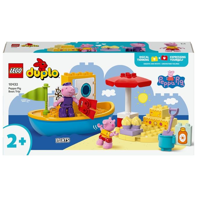 Image of LEGO DUPLO Viaggio in Barca di Peppa Pig Giochi Educativi per Bambine e Bambini da 2 Anni Giocattolo per l'Apprendimento Prescolare da Costruire con 2 Personaggi Idea Regalo 10432