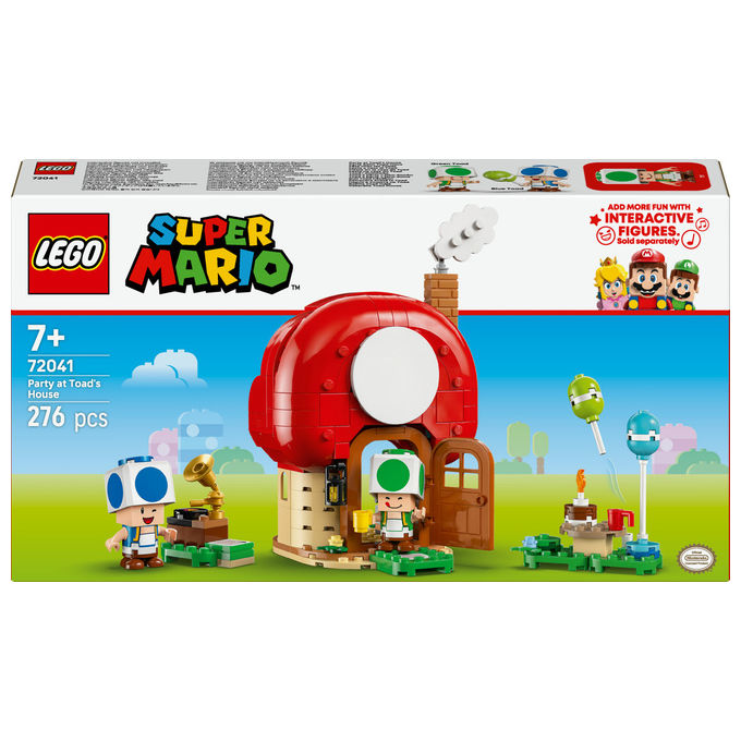 Lego, Festa a Casa di Toad, Playset Super Mario, Include Toad Blu e Verde