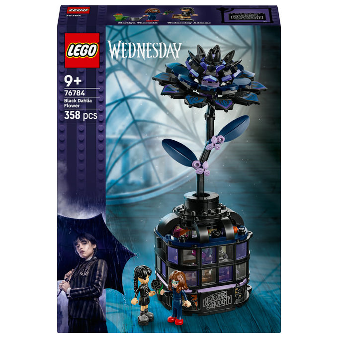 Lego Fiore di Dalia Nera Set da Costruzione Include Minifigure Mercoledì Addams