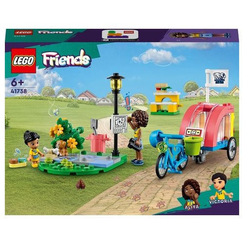 LEGO Friends 41738 Bici di Soccorso dei Cani, Giochi per Bambini con Animale Giocattolo e 2 Mini Bamboline, Idee Regalo