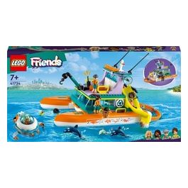 Friends 41734 Catamarano di Salvataggio, Barca Giocattolo con Animali e Sottomarino, Set Educativo, Regalo per Bambini 7+