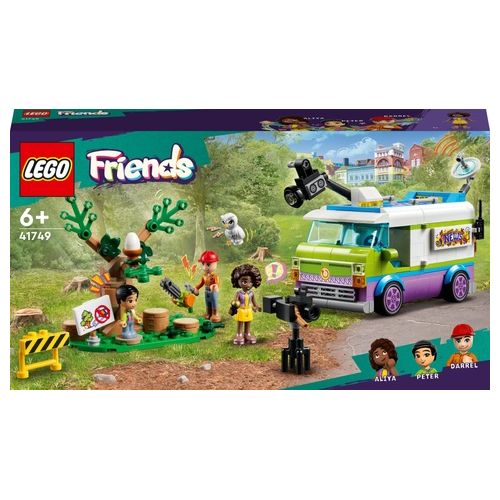 LEGO Friends 41749 Furgone della Troupe Televisiva, Camion Giocattolo per le Notizie e Salvataggio Animali, Regalo per Bambini