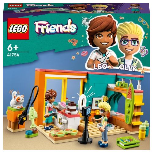 LEGO Friends 41754 La Cameretta di Leo, Set Camera da Letto a Tema Cucina e Video Making, Giochi per Bambini 6+ da Collezione