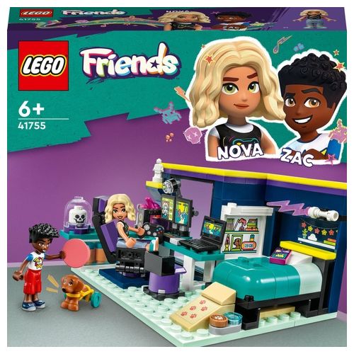 LEGO Friends 41755 La Cameretta di Nova, Camera da Letto a Tema Videogiochi, Giochi per Bambini 6+ con Zac e Cane da Collezione