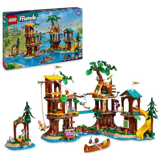 Image of LEGO Friends La Casa sull'Albero al Campo Avventure Gioco Educativo per Bambine e Bambini da 8 Anni con Casa da Costruire 5 Mini Bamboline e 5 Animali Giocattolo Idea Regalo di Compleanno 42631