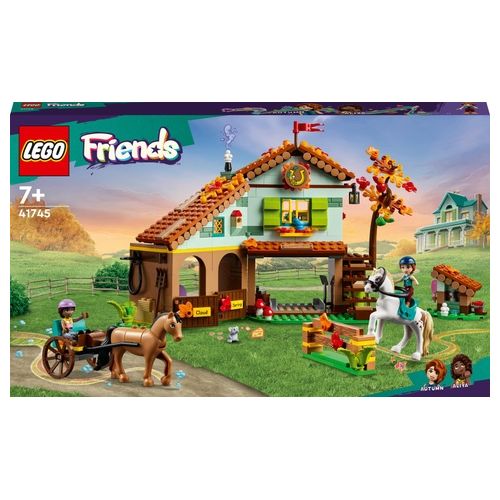 LEGO Friends 41745 La Scuderia di Autumn, 2 Cavalli Giocattolo, Carrozza e Accessori, Fattoria con Animali, Regalo per Bambini