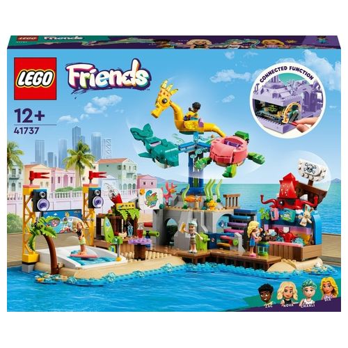 LEGO Friends 41737 Parco dei Divertimenti Marino, Luna Park con Elementi Technic, Giostra con Animali, Giochi per Bambini 12+