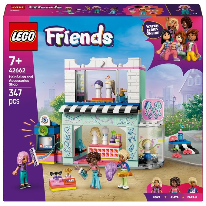 LEGO Friends Parrucchiere e Negozio di Accessori Salone Giocattolo con 3 Personaggi Giochi Creativi per lo Sviluppo delle Abilita' Sociali per Bambine da 7 Anni Idea Regalo di Compleanno 42662