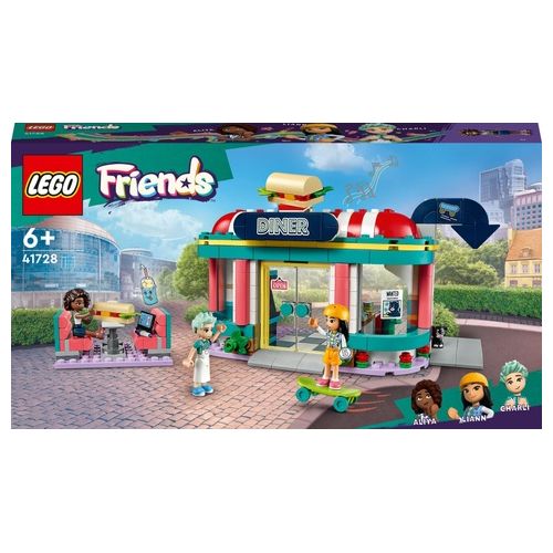 LEGO Friends 41728 Ristorante nel Centro di Heartlake City, Giochi per Bambini 6+ Anni, Mini Bamboline Liann, Aliya e Charli