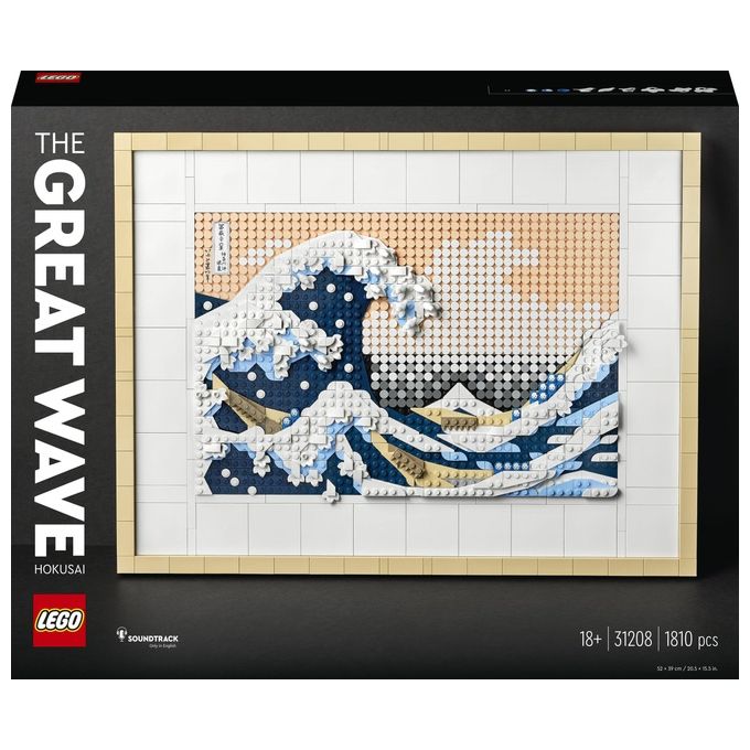 LEGO Art 31208 Hokusai - La Grande Onda, Hobby Creativi per Adulti Fai Da Te, Decorazioni Casa, Quadri Soggiorno, Idee Regalo