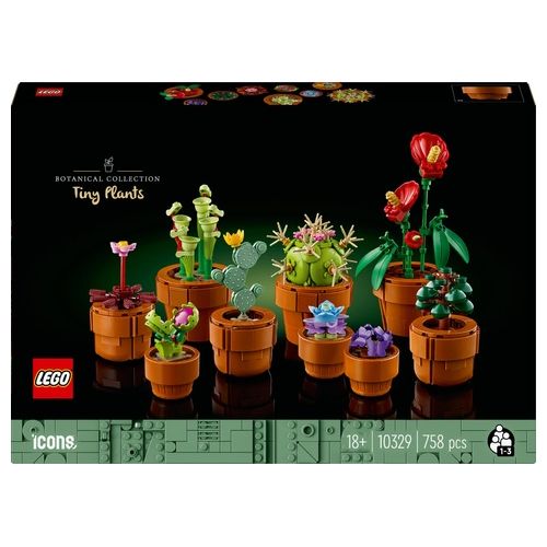 LEGO Icons 10329 Piantine, Collezione Botanica con Fiori Artificiali, Decorazione Casa, Idea Regalo di Compleanno Donna o Uomo