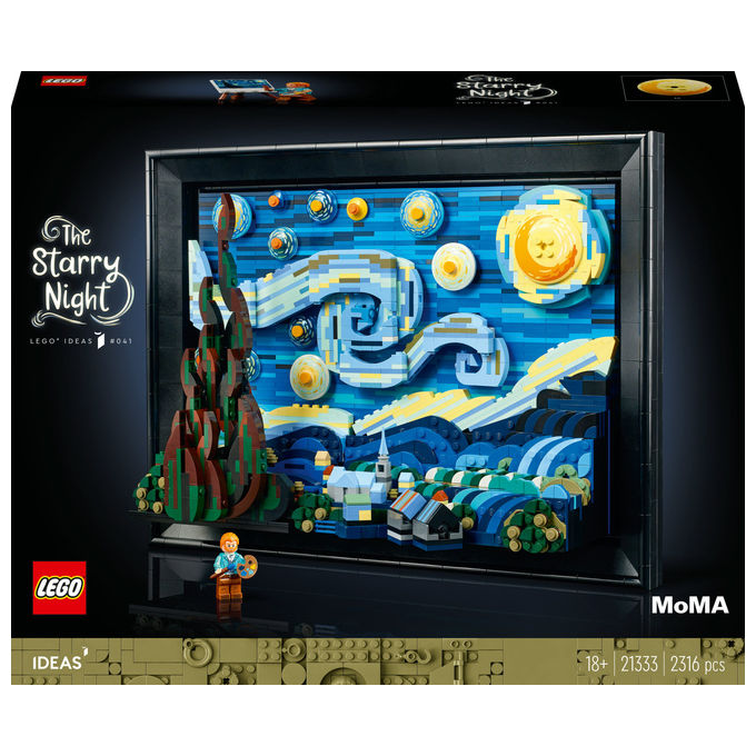 LEGO Ideas set costruzione 3D notte stellata di Van Gogh 2316 pezzi per adulti 21333