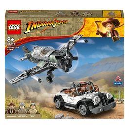 LEGO Indiana Jones 77012 L'Inseguimento dell'Aereo a Elica, Modello Aeroplano e Macchina Giocattolo dal film l'Ultima Crociata