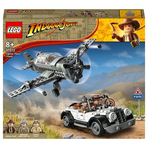 LEGO Indiana Jones 77012 L'Inseguimento dell'Aereo a Elica, Modello Aeroplano e Macchina Giocattolo dal film l'Ultima Crociata