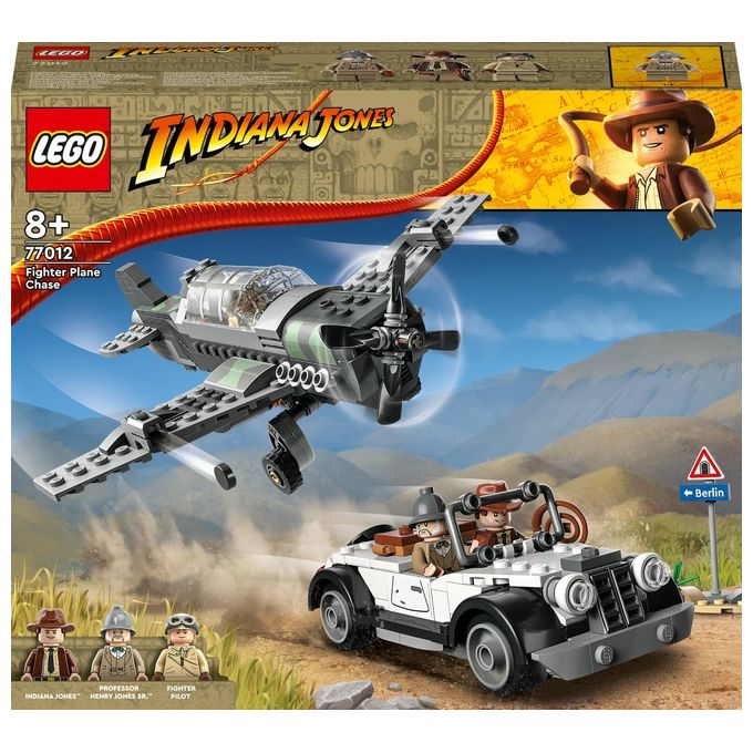 LEGO Indiana Jones 77012 L'Inseguimento dell'Aereo a Elica, Modello Aeroplano e Macchina Giocattolo dal film l'Ultima Crociata
