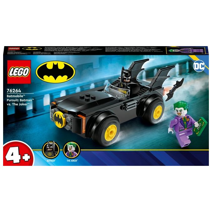 LEGO DC 76264 Inseguimento sulla Batmobile: Batman vs. The Joker Set con 2 Minifigure di Supereroi, Giochi per Bambini 4+ Anni