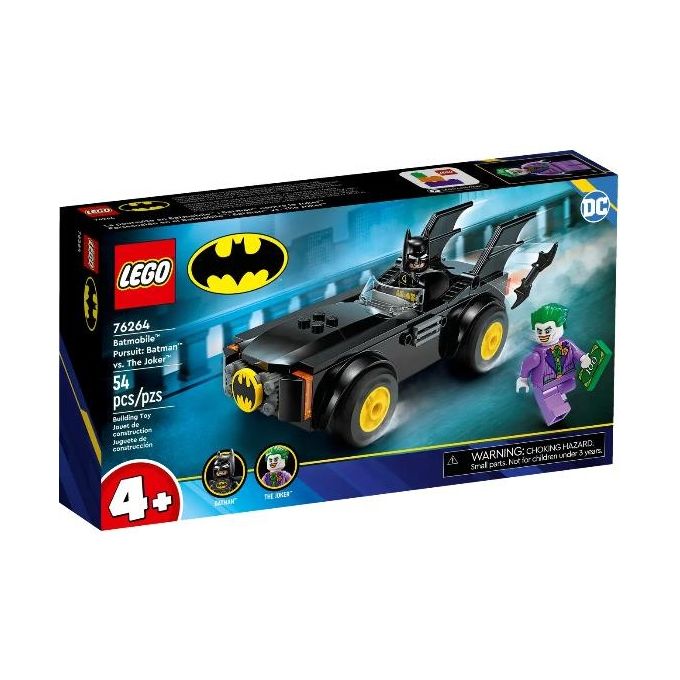 LEGO DC 76264 Inseguimento sulla Batmobile: Batman vs. The Joker Set con 2 Minifigure di Supereroi, Giochi per Bambini 4+ Anni